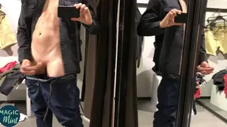 Blonde MILF Fingers Herself in a Public Changing Room