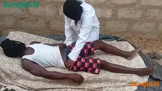 Ebony BBW Doctor Drains Her Patient Outdoors