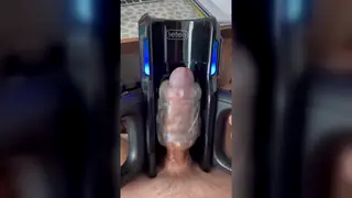 Mature European Daddy Milks His Uncut Cock With a Toy