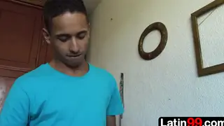 Brunette Latino Twink Takes Bareback Doggy