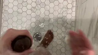Stepsister Jerks Her Stepbrother Off in the Shower