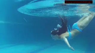 Petite European Teen Strips Naked for Poolside Shower Tease
