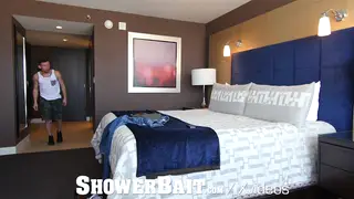 Muscular Hunk Takes a Shower Blowjob Before Hard Ass Fucking