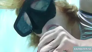 Brunettes Share a Big Cock Poolside Before a Facial