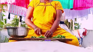Indian Maid in Uniform Serves Her Master Eagerly