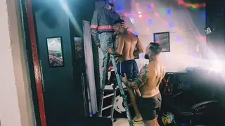 Tattooed Latino Bear Joins Interracial Threesome