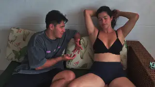Pregnant Stepmom Offers Milk and Anal in Lingerie