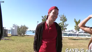 Blindfolded Stud Tricked Into Deepthroating Muscular Hunk