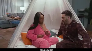 Ebony Stepdaughter Caught Outdoors Leads to Tent Sex