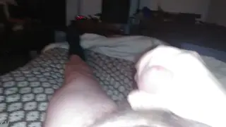 Big Cock Throbs and Leaks Cum in Close-Up