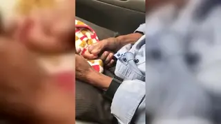 Asian Mature Man Strokes Cock in Car