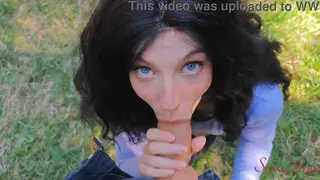 Brunette MILF Rides Hard Outdoors for POV Creampie Finish