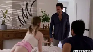 Landlord Joins a Couple for a Creampie Threesome