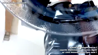 Ebony Domme Uses Bound Slave for Piss and Anal Play
