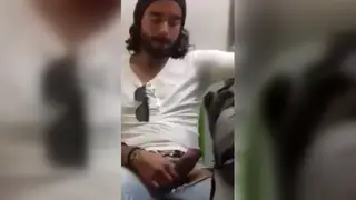 Guy Jerks Off on the Train During His Commute