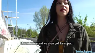 Curvy Brunette Gives Outdoor POV Blowjob