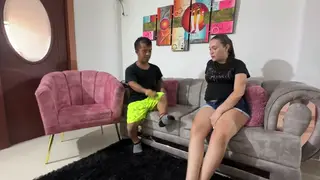 Latina Stepsister Measures Cock Before Wild Ride