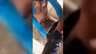 Muscular Asian Teen Rides Older BBC Outdoors