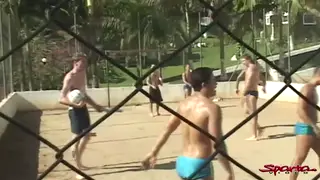 Muscular Men Pile Up in a Bareback Outdoor Orgy