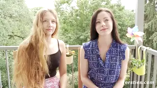 Blonde and Brunette Europeans Share a Romantic Lesbian Casting