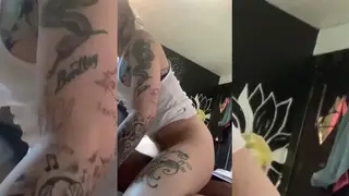 Tattooed Brunette Takes Rough Interracial Pounding