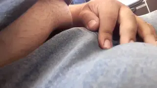 Hairy Bear Shows Off Pierced Uncut Cock on Bus