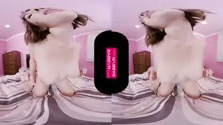 Brunette Teen Teases a Fuck Doll in VR