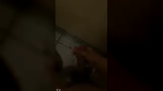 Japanese Guy Jerks Off in Public Toilet for Cumshot