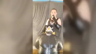 European Mistress Commands Her Bound Slave With Smoke
