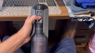 European Office Worker Pumps Uncut Cock on Cam