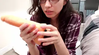 Petite Latina Tester Rides Her New Pleasure Machine
