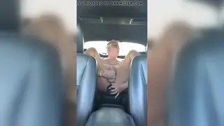 Ebony Grandpa Rides Huge Black Dildo in Car