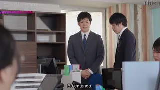Busty Japanese Boss Rides Employee to Creampie at Desk