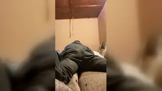 Muscular Daddy Humps Bed in Uniform Until Release