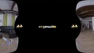 Blonde Solo Pisses in Immersive VR Experience