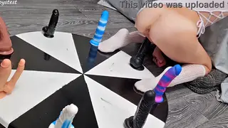 Petite Stepsister Rides a Huge Dildo to a Real Orgasm