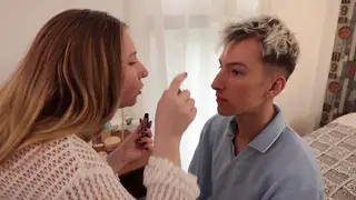 Stepdad and Stepdaughter Share a Femboy in Bareback Threesome