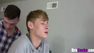 Twink in Lace Lures Stepbrother into Bareback Couch Session