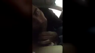 Guy Gives Blowjob Inside Parked Car Outdoors