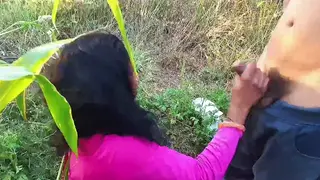 Indian Teen Stepsister Delivers Outdoor Blowjob With Swallow