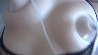 Busty European MILF Gives a Handjob in Lingerie