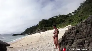 Japanese Guy Jerks Off Outdoors in Solo Asian Handjob