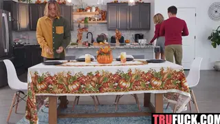 Two Curvy Women Share a Holiday Blowjob POV