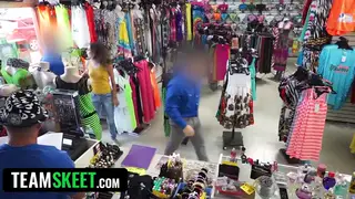 Blonde Teen Caught Shoplifting Performs Titjob for Freedom