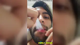Latino Twink Drains Twice With Condom Cum Play