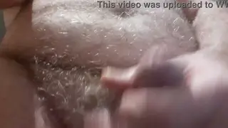 Hairy Mature Bear Pleasures Himself With a Cucumber