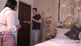 Busty British MILF Seduces Bedroom Intruder