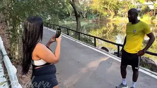 Busty Latina Enjoys Deep Throat and Facial in the Park