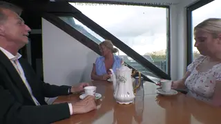 Two Blonde MILFs Share a Threesome with Massive Cock