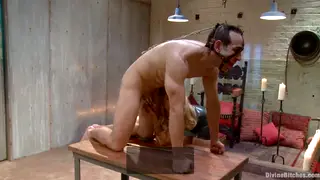 Dominant Busty Woman Pegs Bound Sub Through Intense Denial